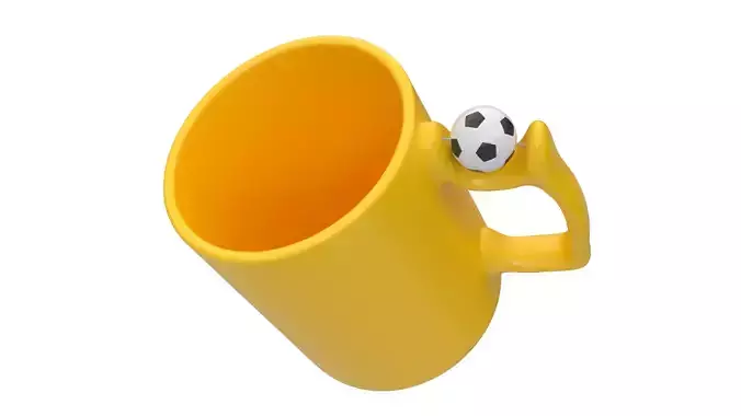 Football Coffee Mug with 3D Mockup