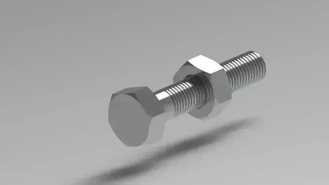 A bolt and nut 3D model