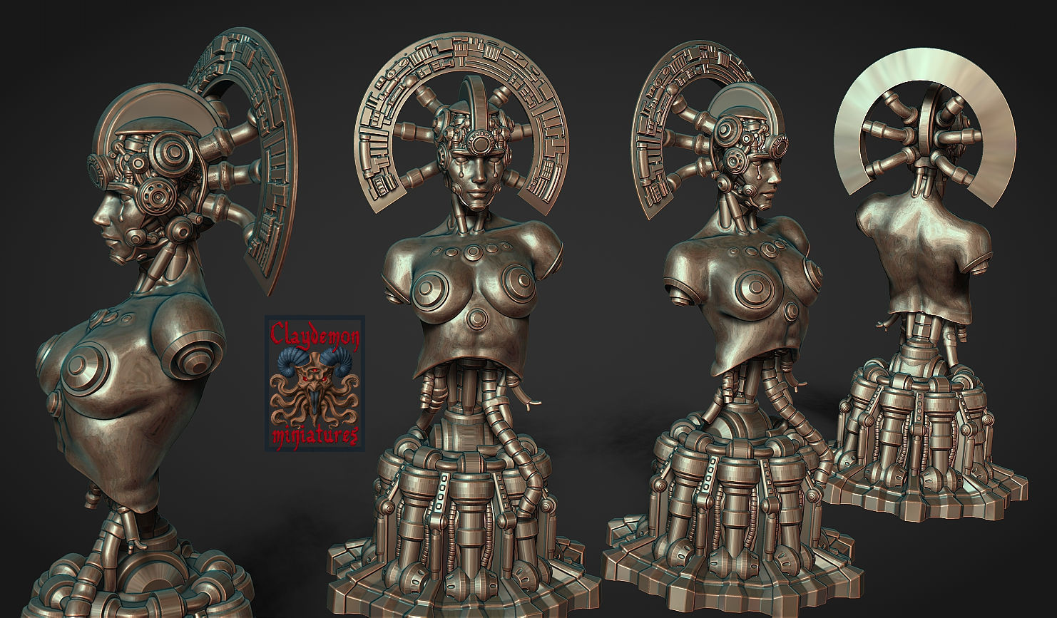 Athene-99 bust 3D print model_2
