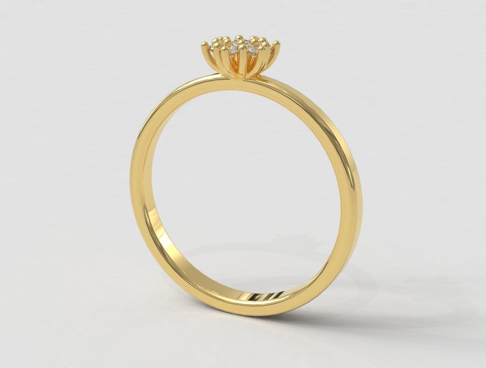 Engagement Diamond Ring 3D print model_3