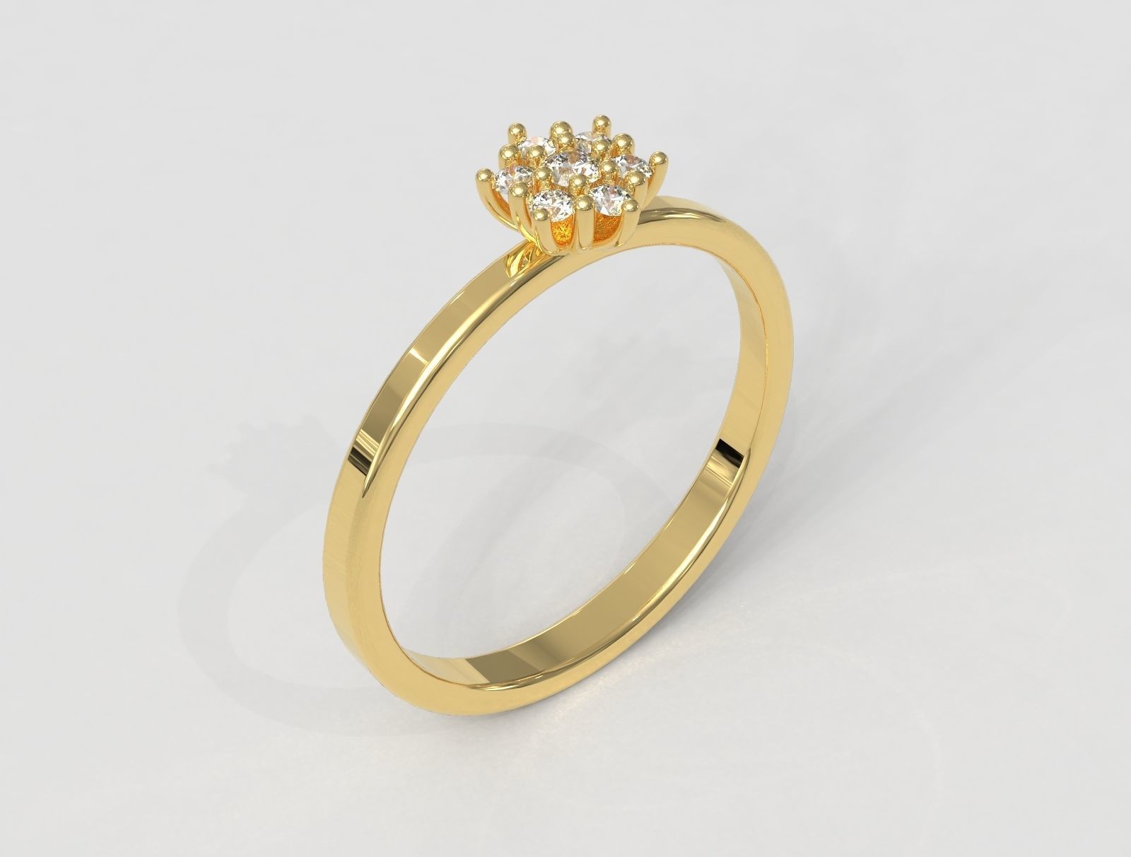 Engagement Diamond Ring 3D print model_1
