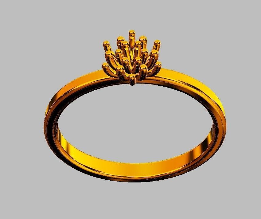 Engagement Diamond Ring 3D print model_7