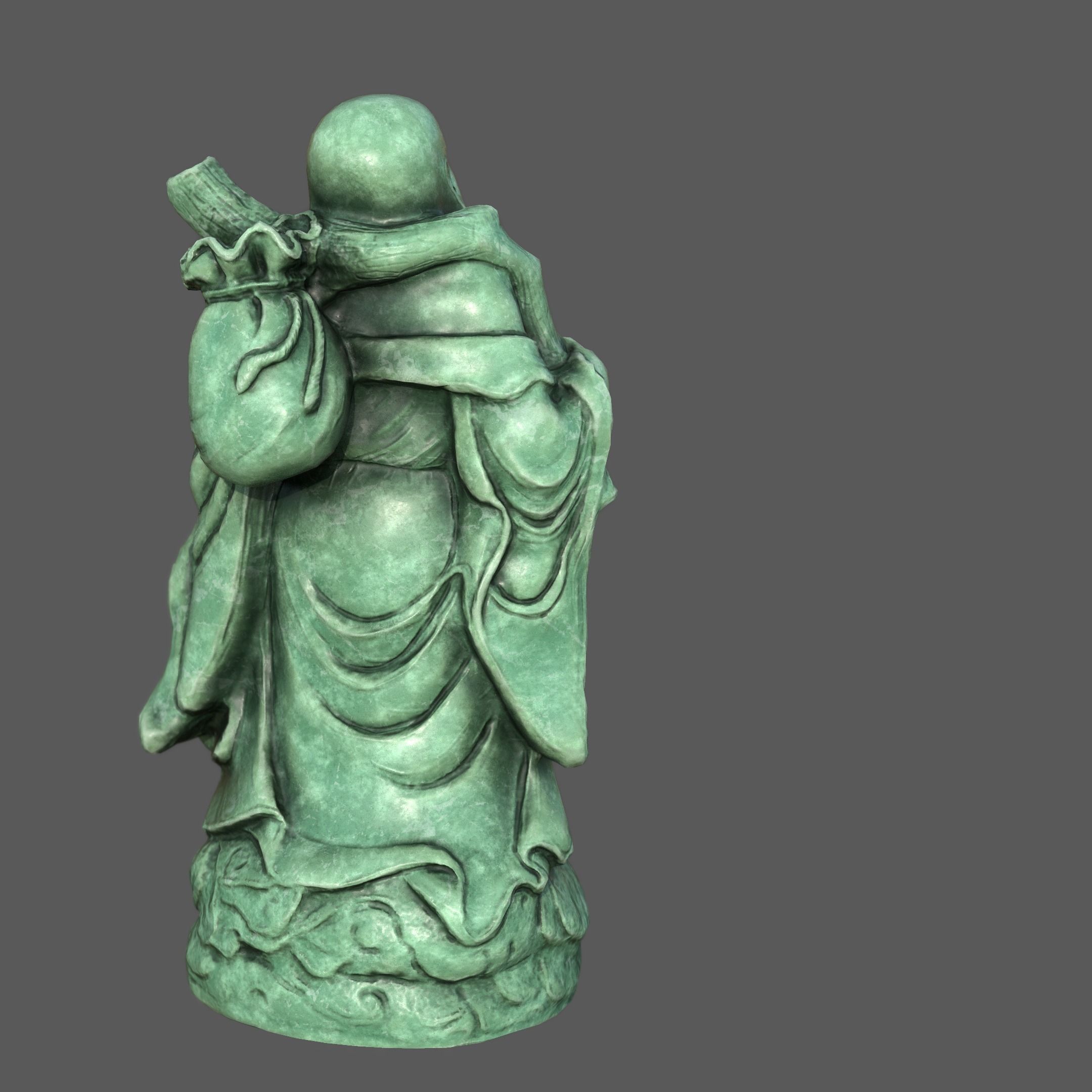 Laughing Buddha Statue Low-poly 3D model_10