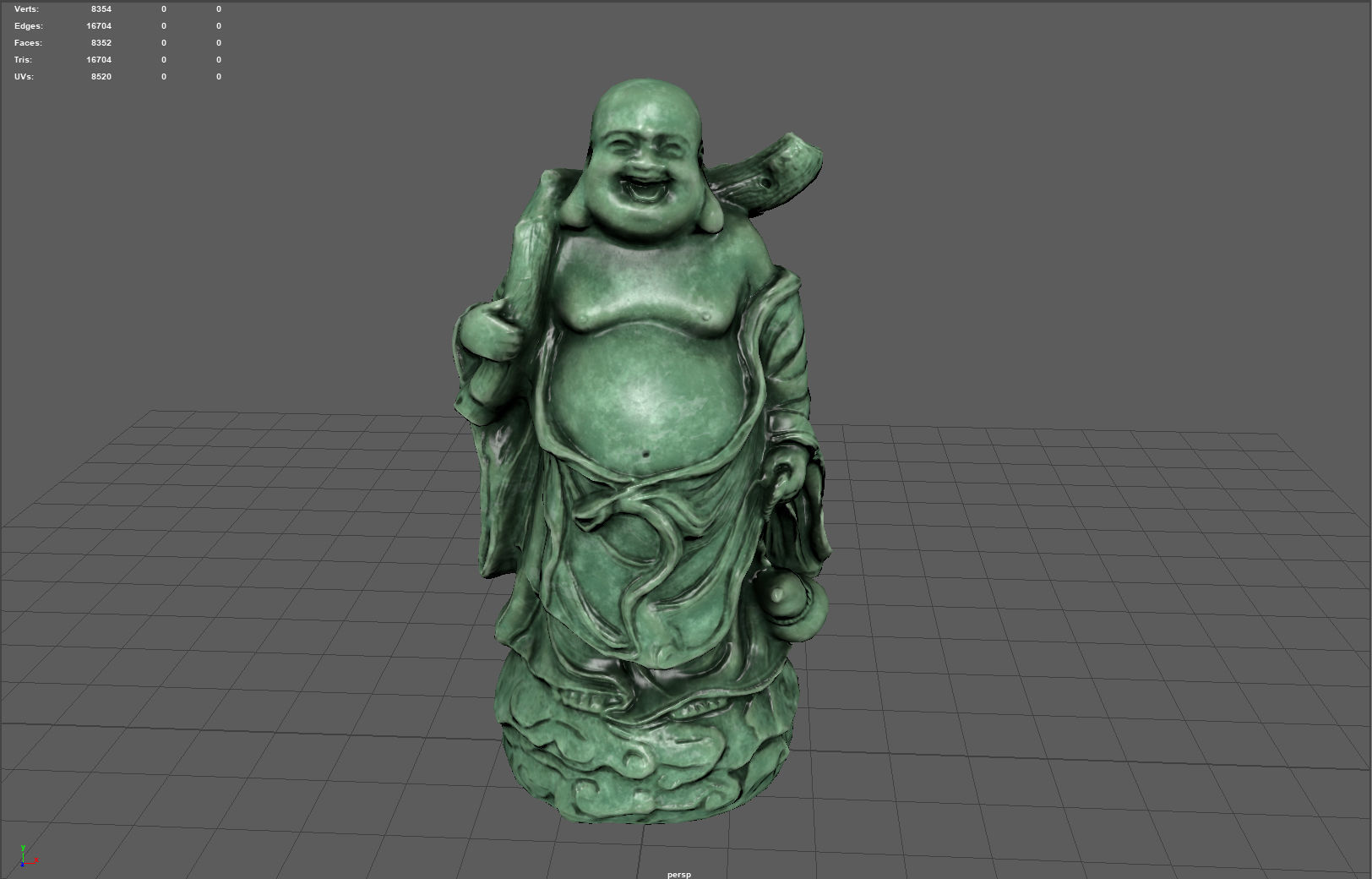 Laughing Buddha Statue Low-poly 3D model_2