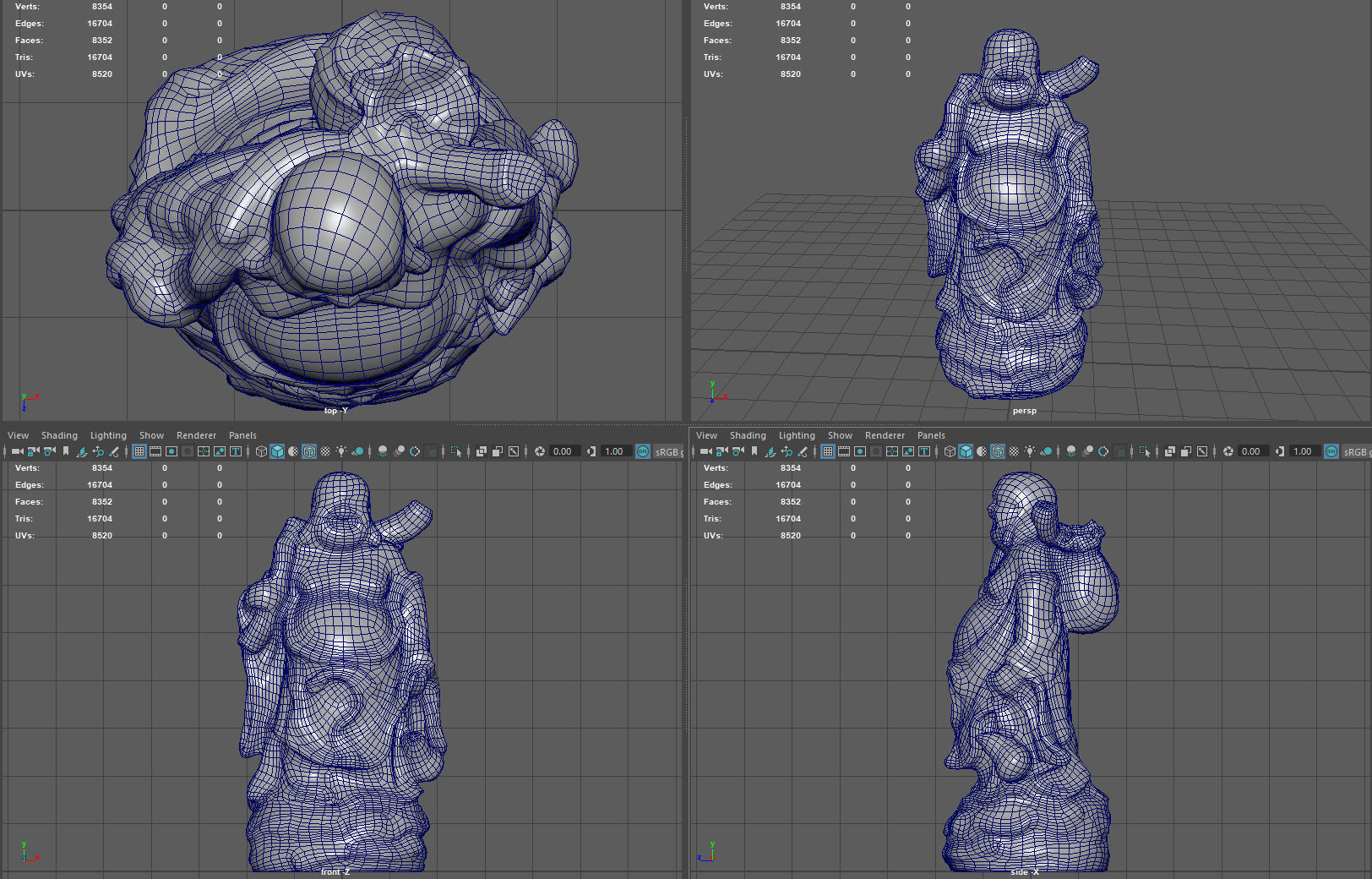 Laughing Buddha Statue Low-poly 3D model_7