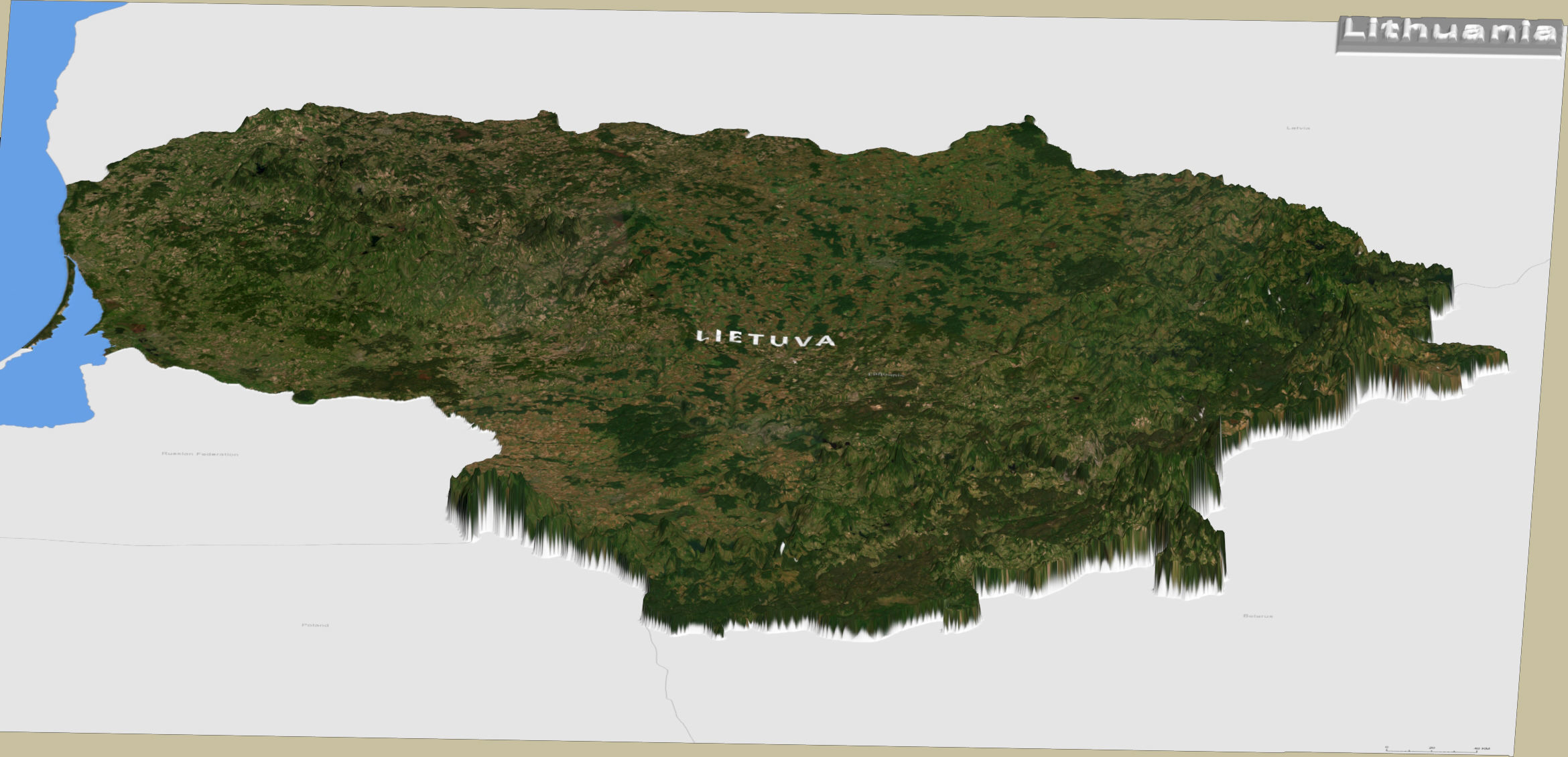 Lithuania Terrain Topography Elevation DEM Geography Landscape 3D model_2