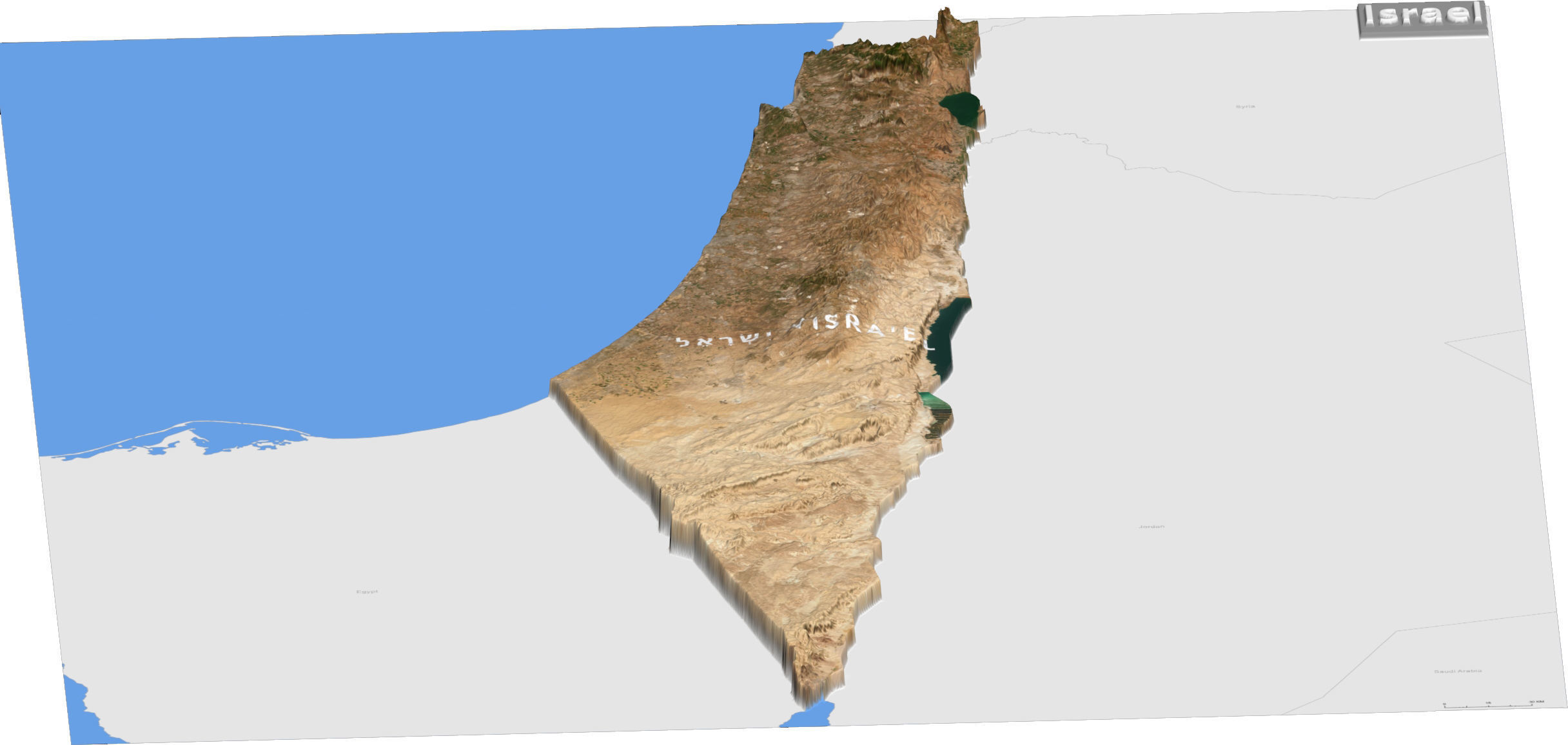 Israel Terrain Topography Elevation DEM Geography Landscape Free 3D model_8