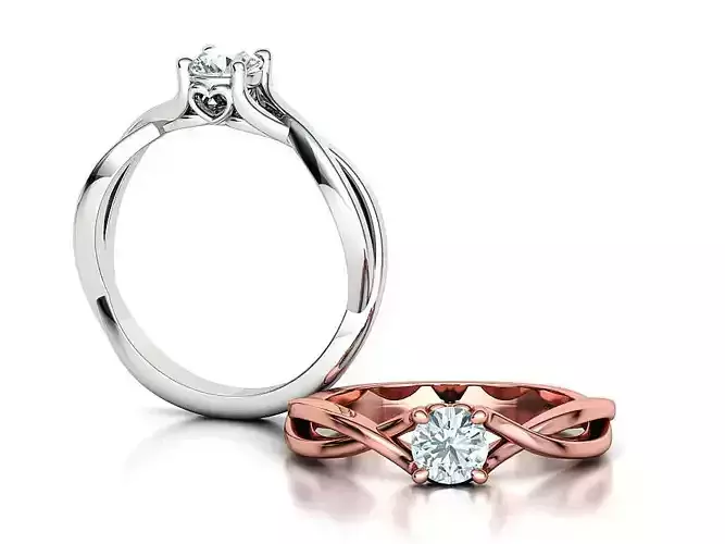 Penelope Trellis Solitaire Ring with Half Carat Stone setting  3D print model