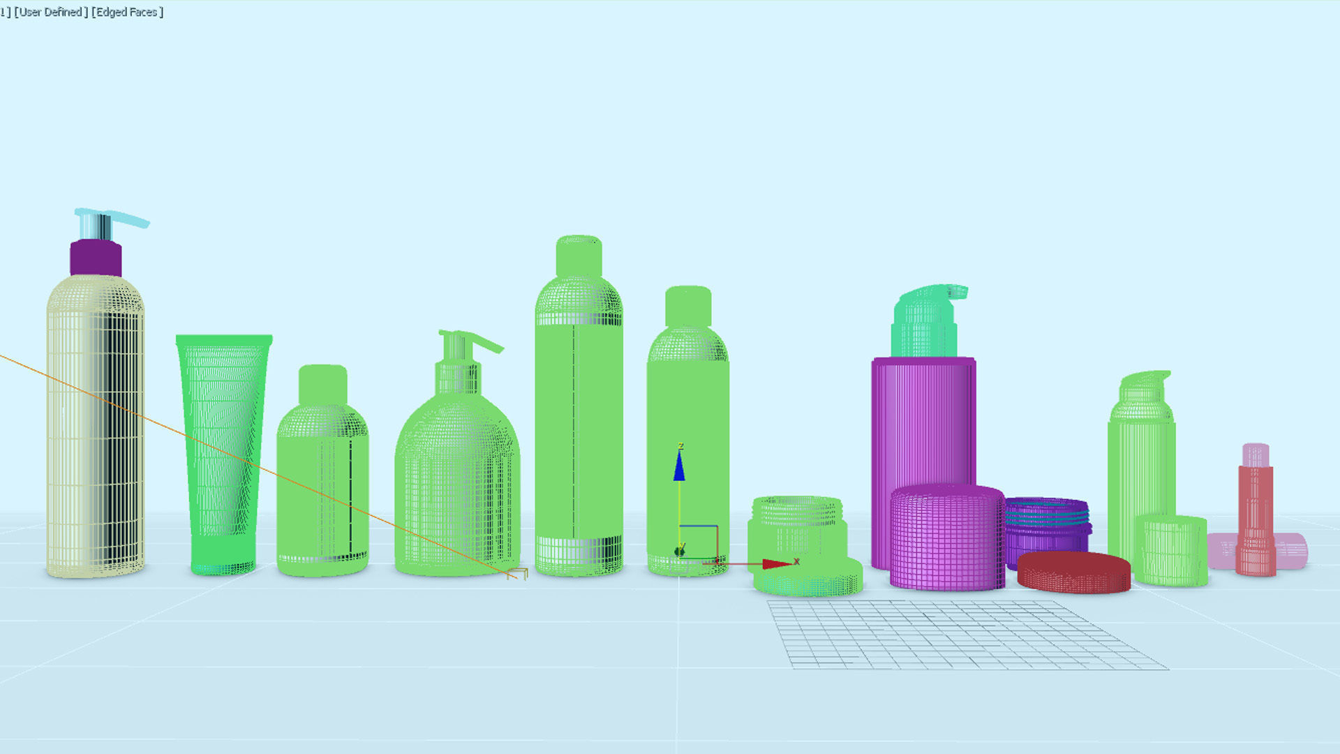 Cosmetic Bottle and Tube 3D model_3