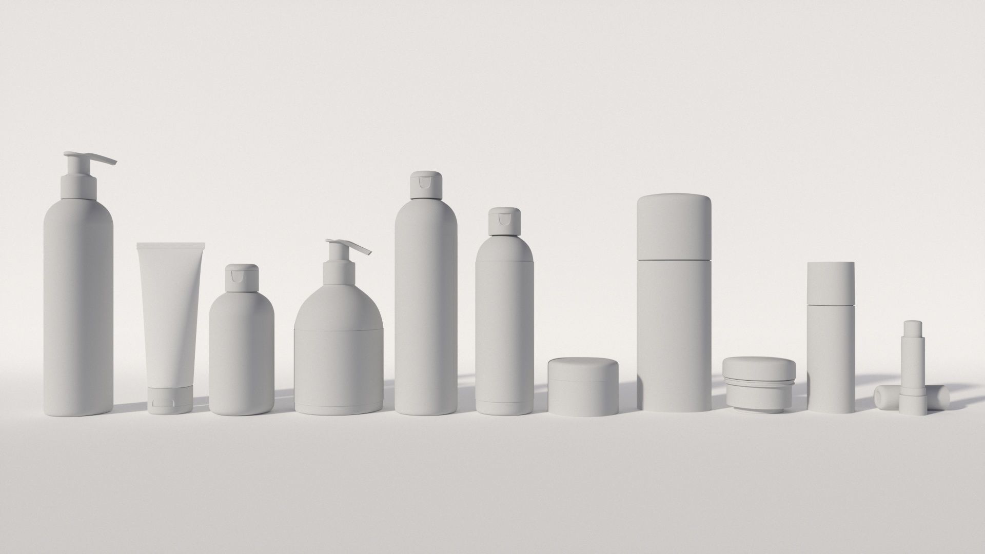 Cosmetic Bottle and Tube 3D model_1