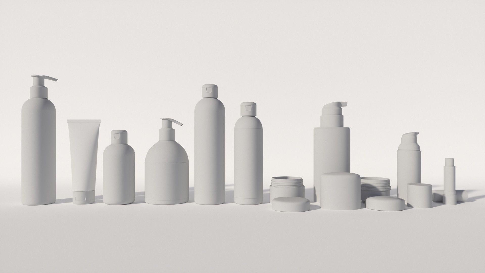Cosmetic Bottle and Tube 3D model_2