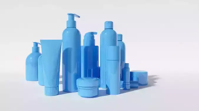 Cosmetic Bottle and Tube 3D model