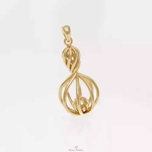 Twisted Enclosed Ball Pendant 3d Model 3D print model