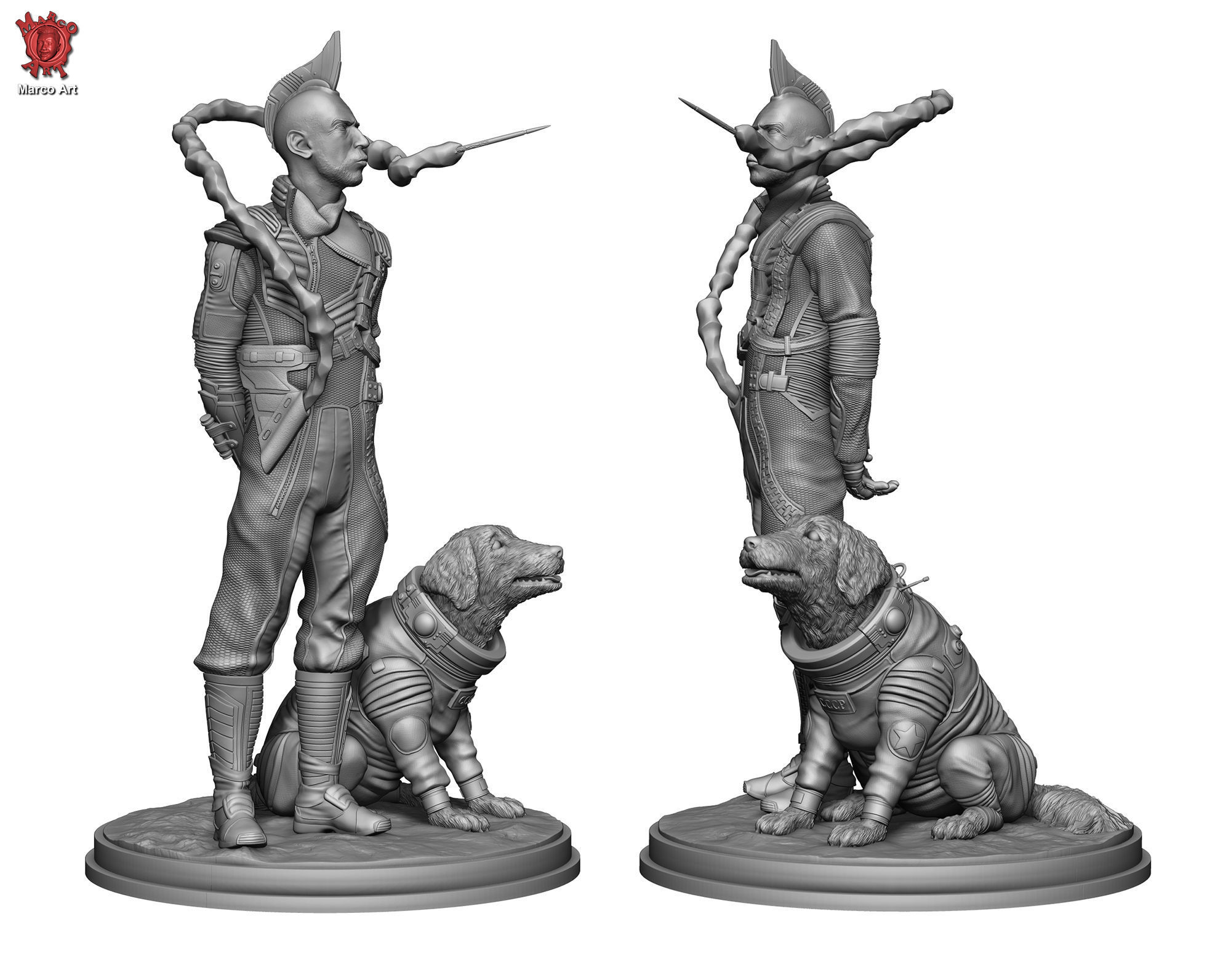 guardians of the galaxy 3 Cosmo and Kraglin 3D file 3D print model_1