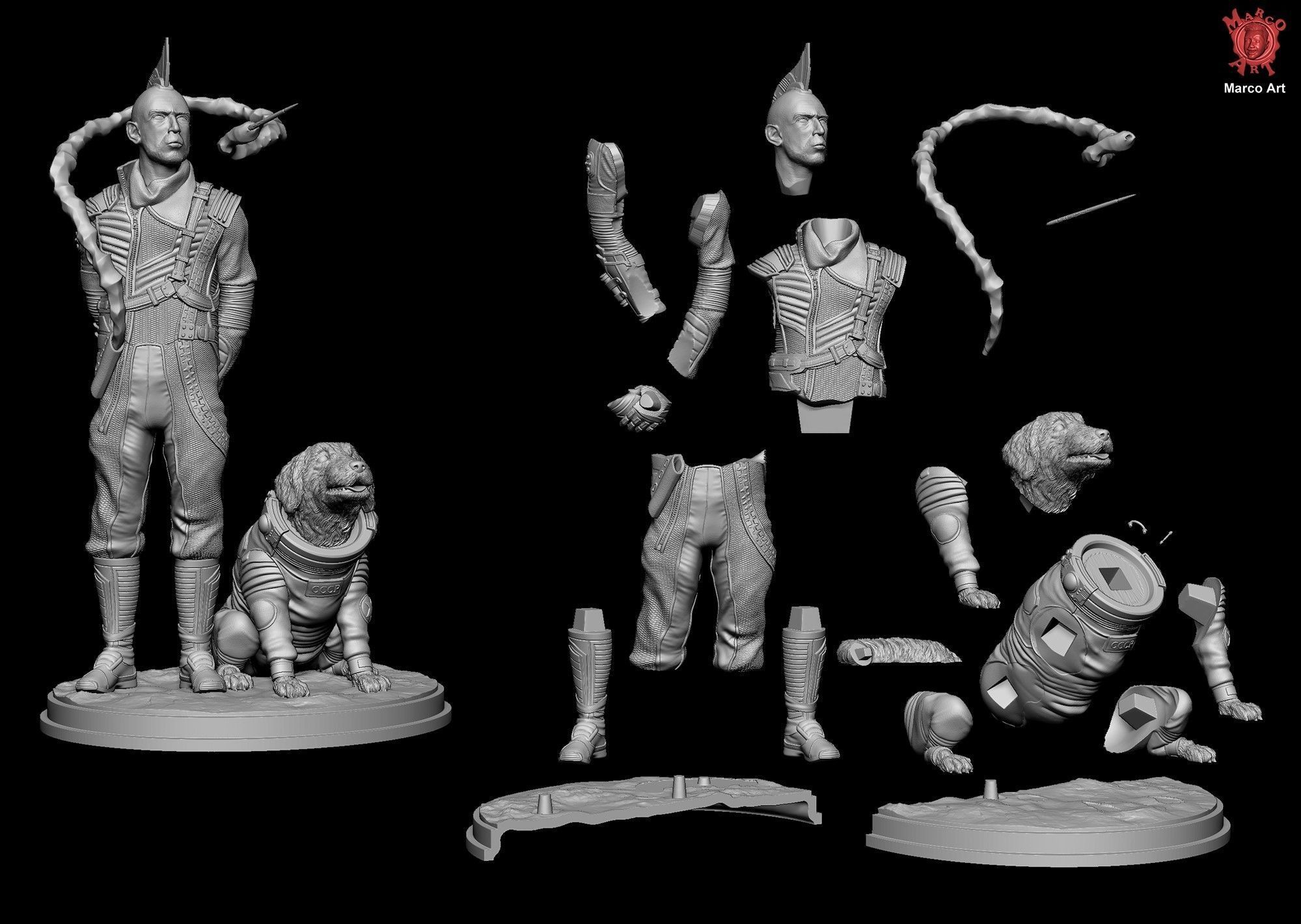 guardians of the galaxy 3 Cosmo and Kraglin 3D file 3D print model_5