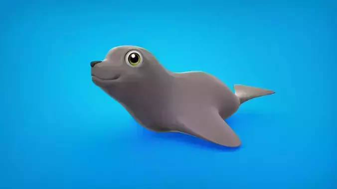 Seal cute character Low-poly 3D model Low-poly 3D model