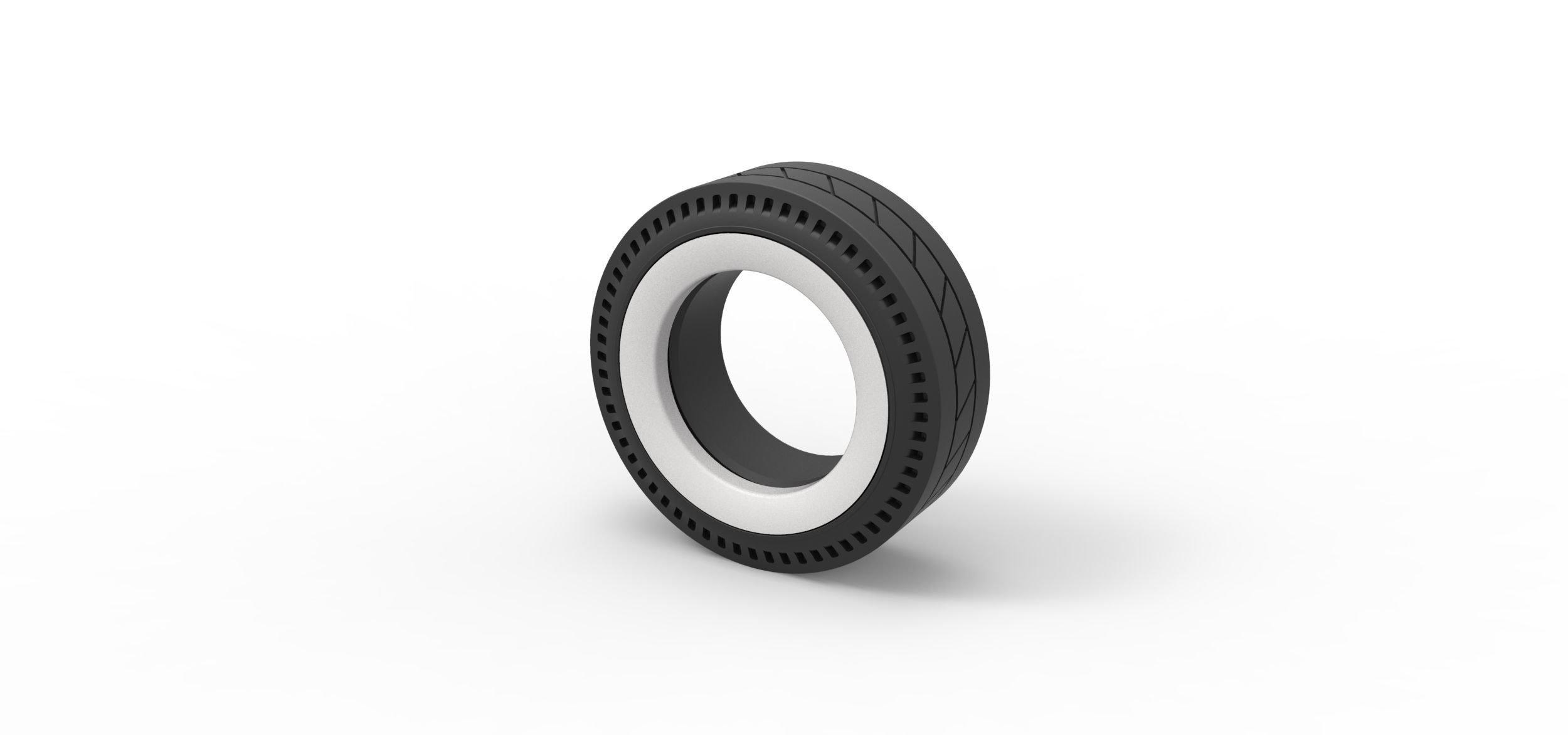 Whitewall rear tire of vintage dragster Version 11 Scale 1 to 25 3D print model_6