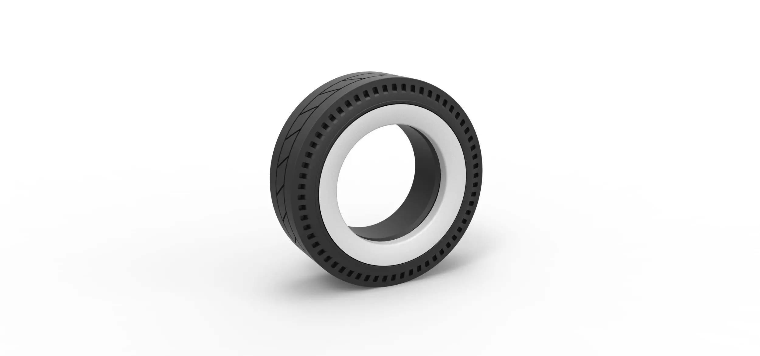 Whitewall rear tire of vintage dragster Version 11 Scale 1 to 25 3D print model_0