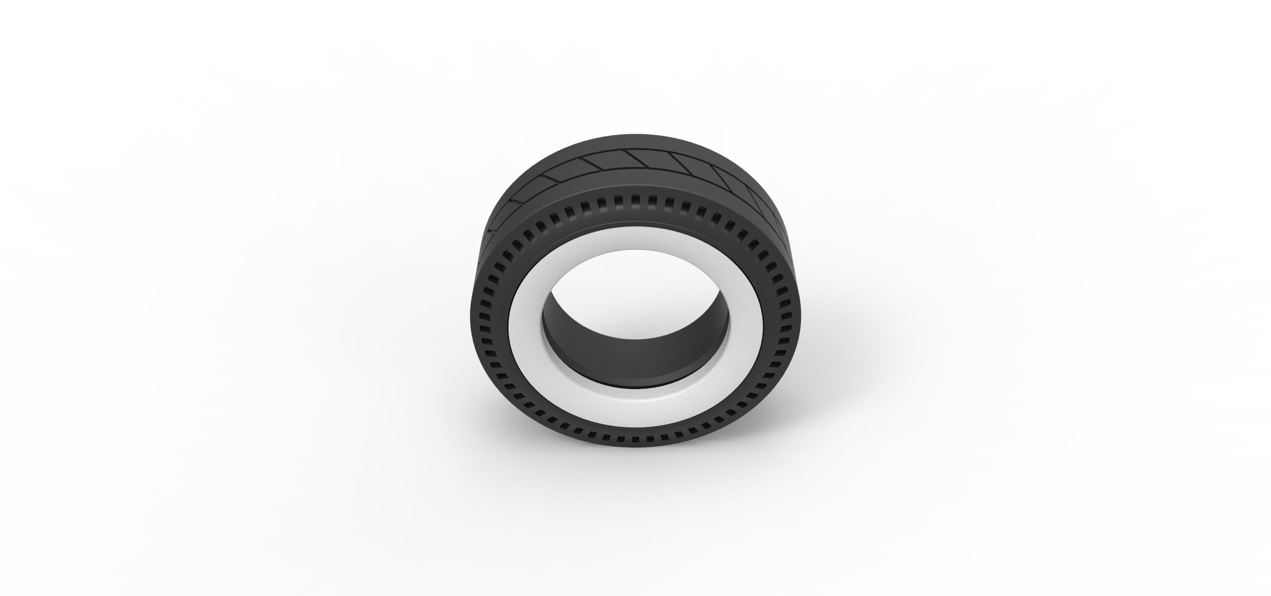 Whitewall rear tire of vintage dragster Version 11 Scale 1 to 25 3D print model_5