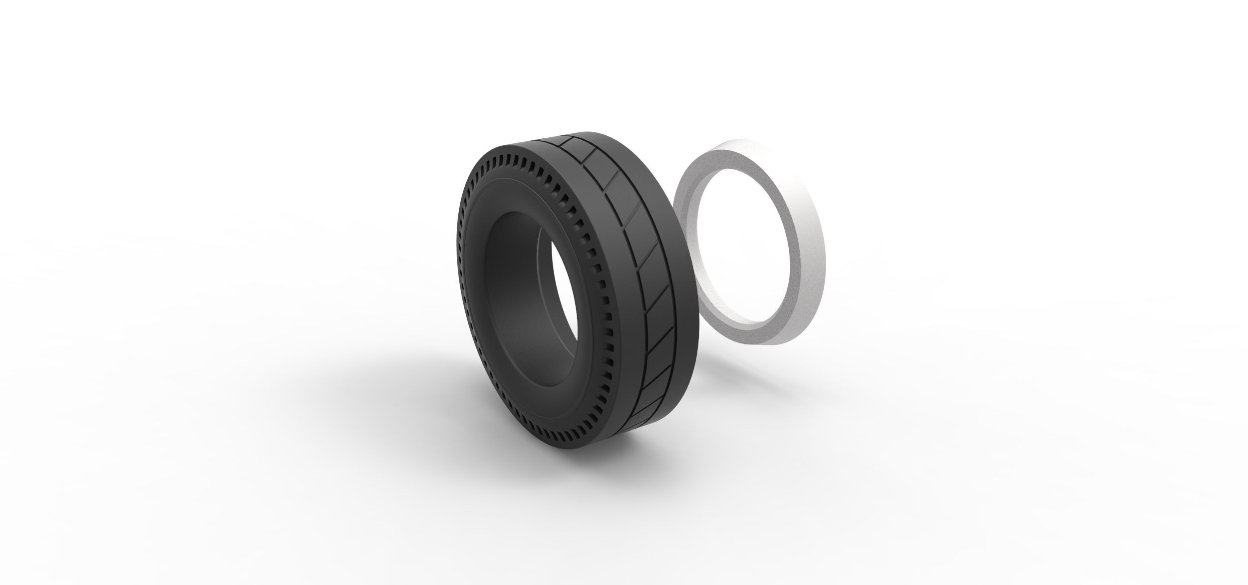 Whitewall rear tire of vintage dragster Version 11 Scale 1 to 25 3D print model_10