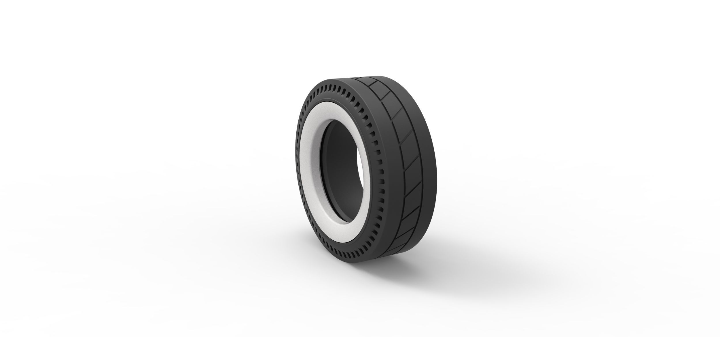 Whitewall rear tire of vintage dragster Version 11 Scale 1 to 25 3D print model_7