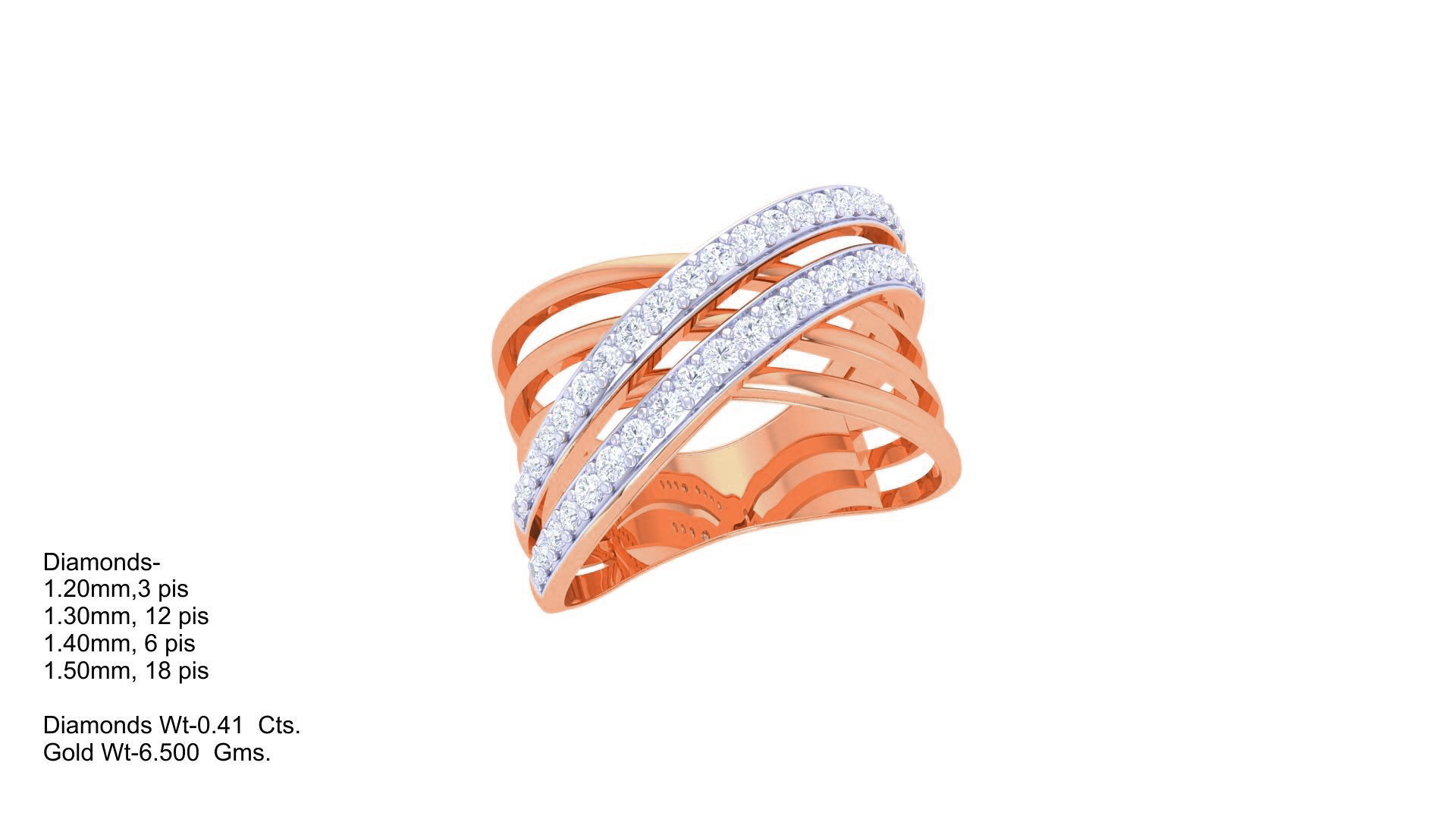 Wire Mesh High Jewelry Diamond Cocktail Ring 3dm stl obj 3D print model_2