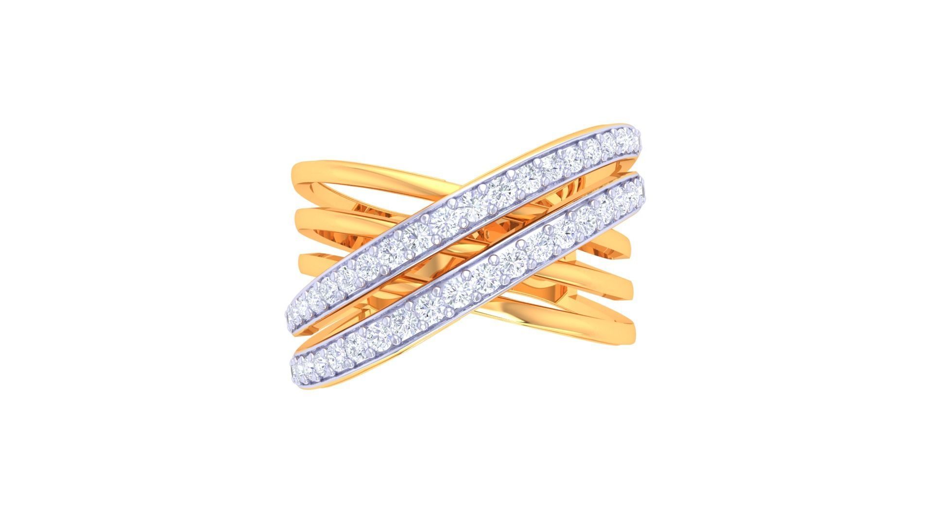 Wire Mesh High Jewelry Diamond Cocktail Ring 3dm stl obj 3D print model_8