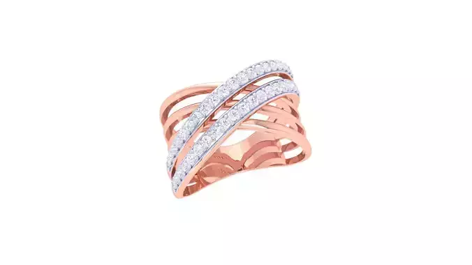 Wire Mesh High Jewelry Diamond Cocktail Ring 3dm stl obj