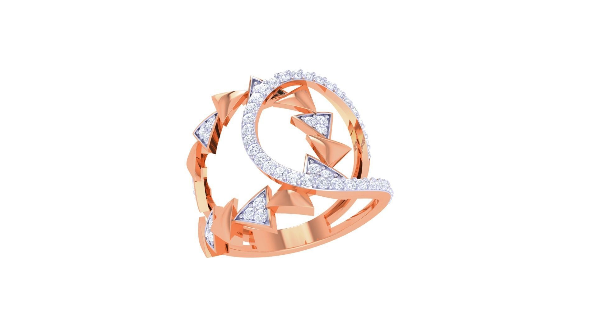 High Jewelry Diamond Cocktail Ring 3dm stl obj 3D print model_5