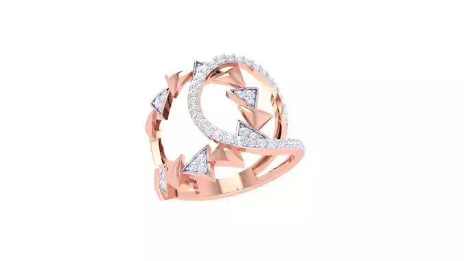 High Jewelry Diamond Cocktail Ring 3dm stl obj