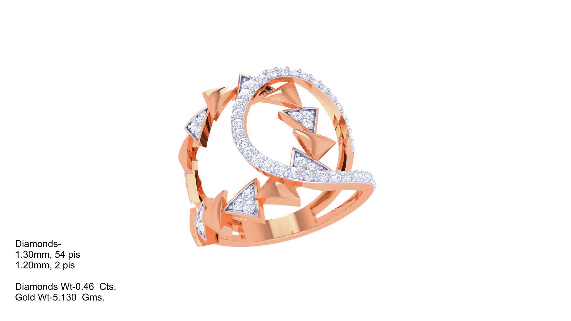 High Jewelry Diamond Cocktail Ring 3dm stl obj 3D print model_2