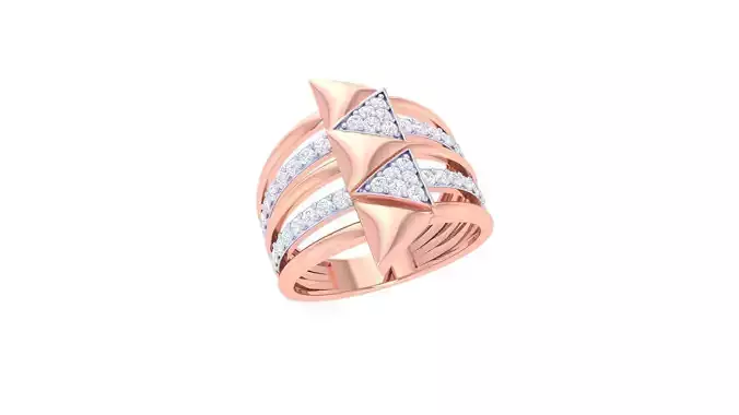 Wire High Jewelry Diamond Cocktail Ring 3dm stl obj