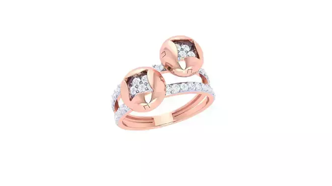 Flower High Jewelry Diamond Cocktail Ring 3dm stl obj