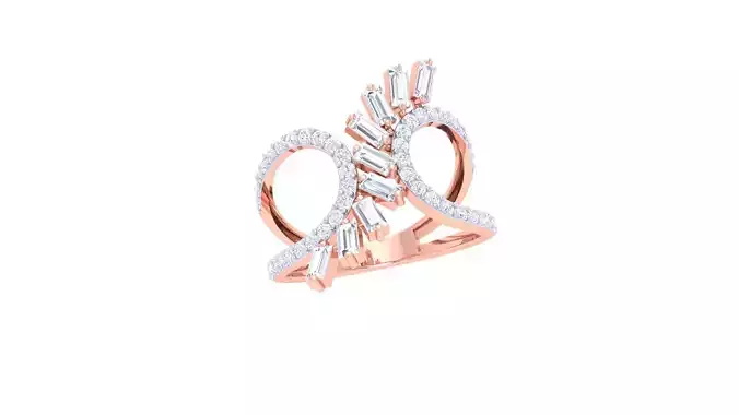 High Jewelry Diamond Cocktail Ring 3dm stl obj