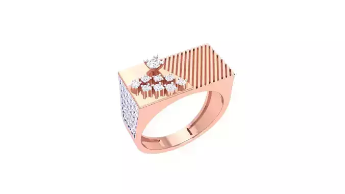 High Jewelry Diamond Mens Cocktail Ring 3dm stl obj