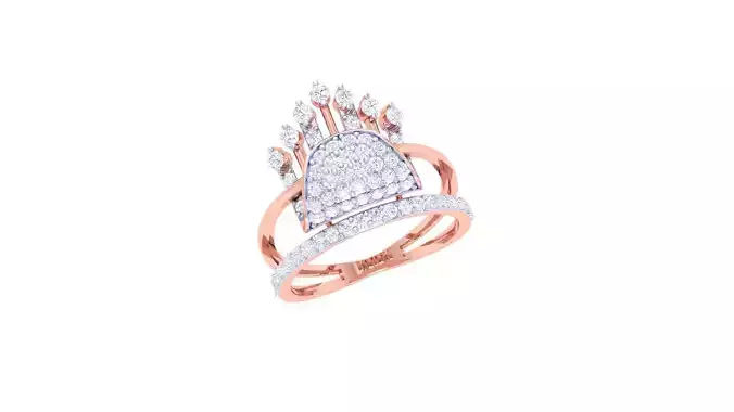 High Jewelry Diamond Cocktail Ring 3dm stl obj