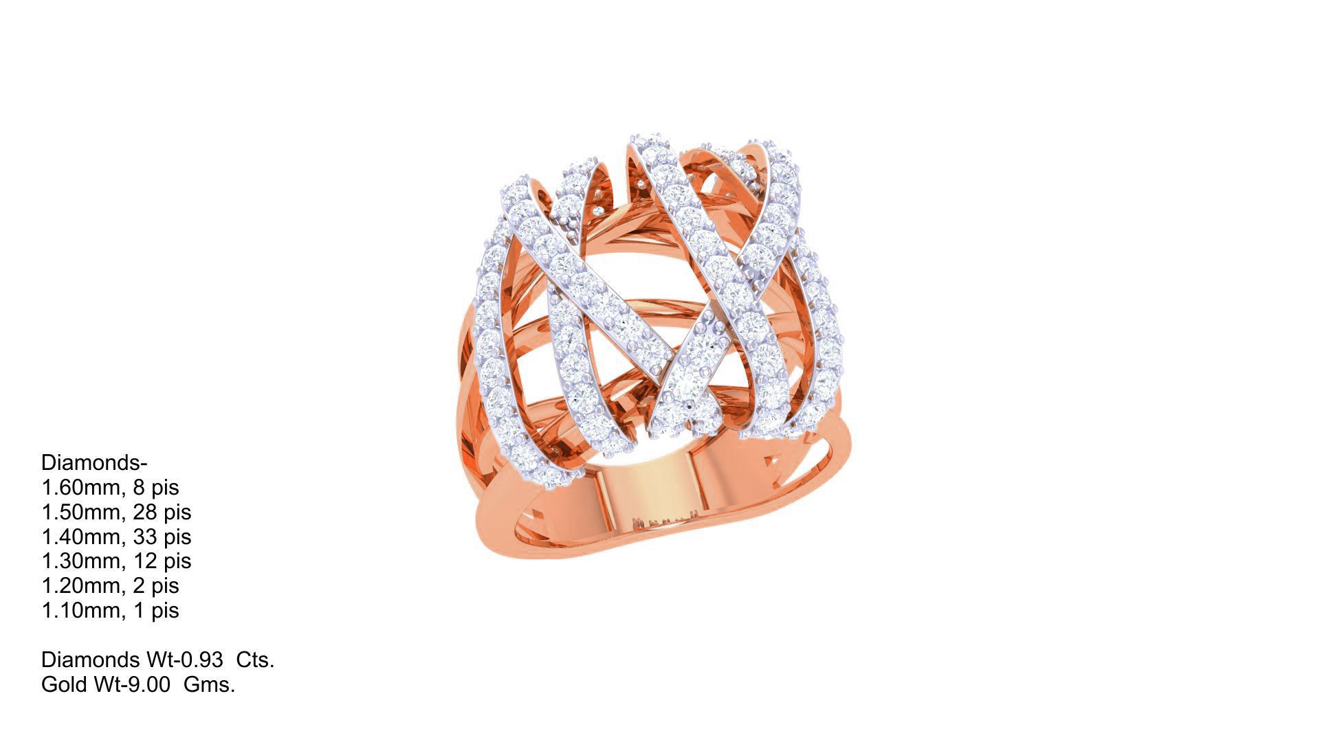 High Jewelry Diamond Cocktail Ring 3dm stl obj 3D print model_3