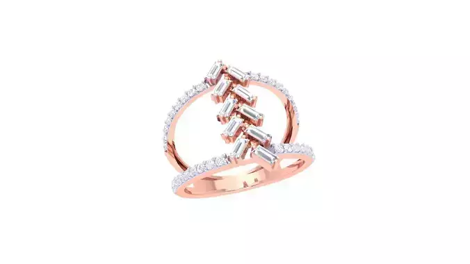 High Jewelry Diamond Cocktail Ring 3dm stl obj