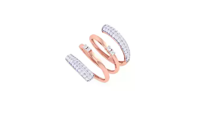 Wire High Jewelry Diamond Cocktail Ring 3dm stl obj