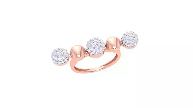 High Jewelry Diamond Cocktail Ring 3dm stl obj