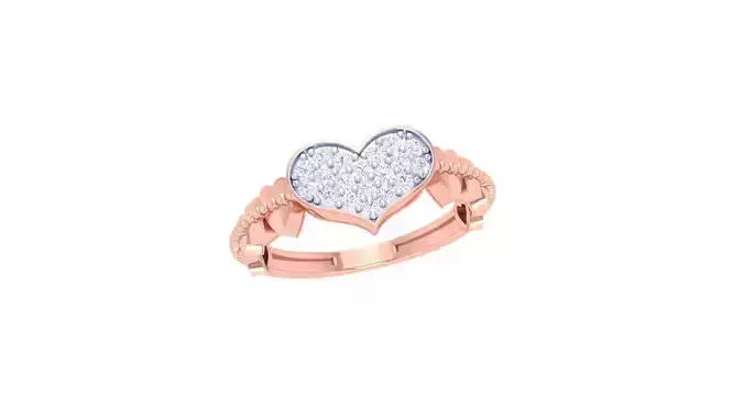 Heart Love Valentine High Jewelry Diamond Cocktail Ring 3dm stl