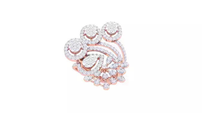 High Jewelry Diamond Cocktail Ring 3dm stl obj