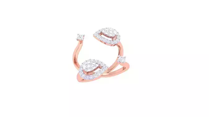 High Jewelry Diamond Cocktail Ring 3dm stl obj