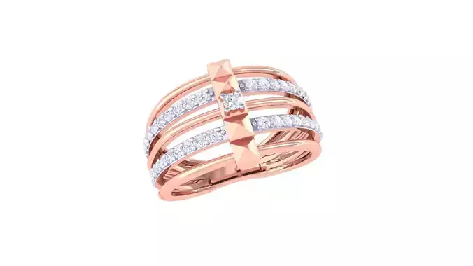 Wire High Jewelry Diamond Cocktail Ring 3dm stl obj
