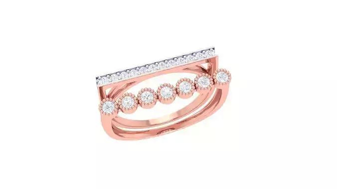 Wire High Jewelry Diamond Cocktail Ring 3dm stl obj