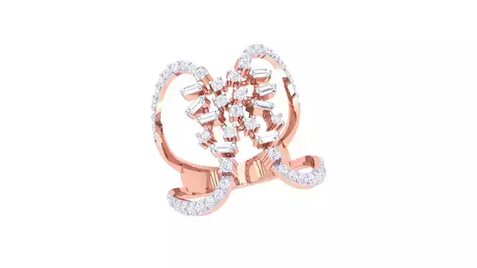 High Jewelry Diamond Cocktail Ring 3dm stl obj