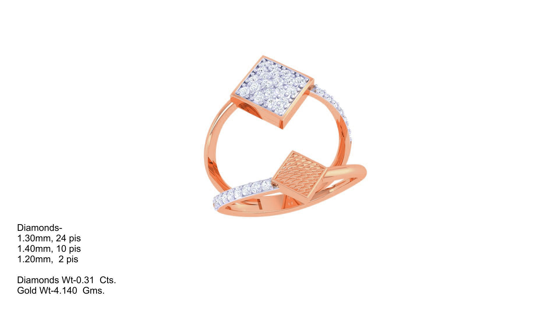 High Jewelry Diamond Cocktail Ring 3dm stl obj 3D print model_1