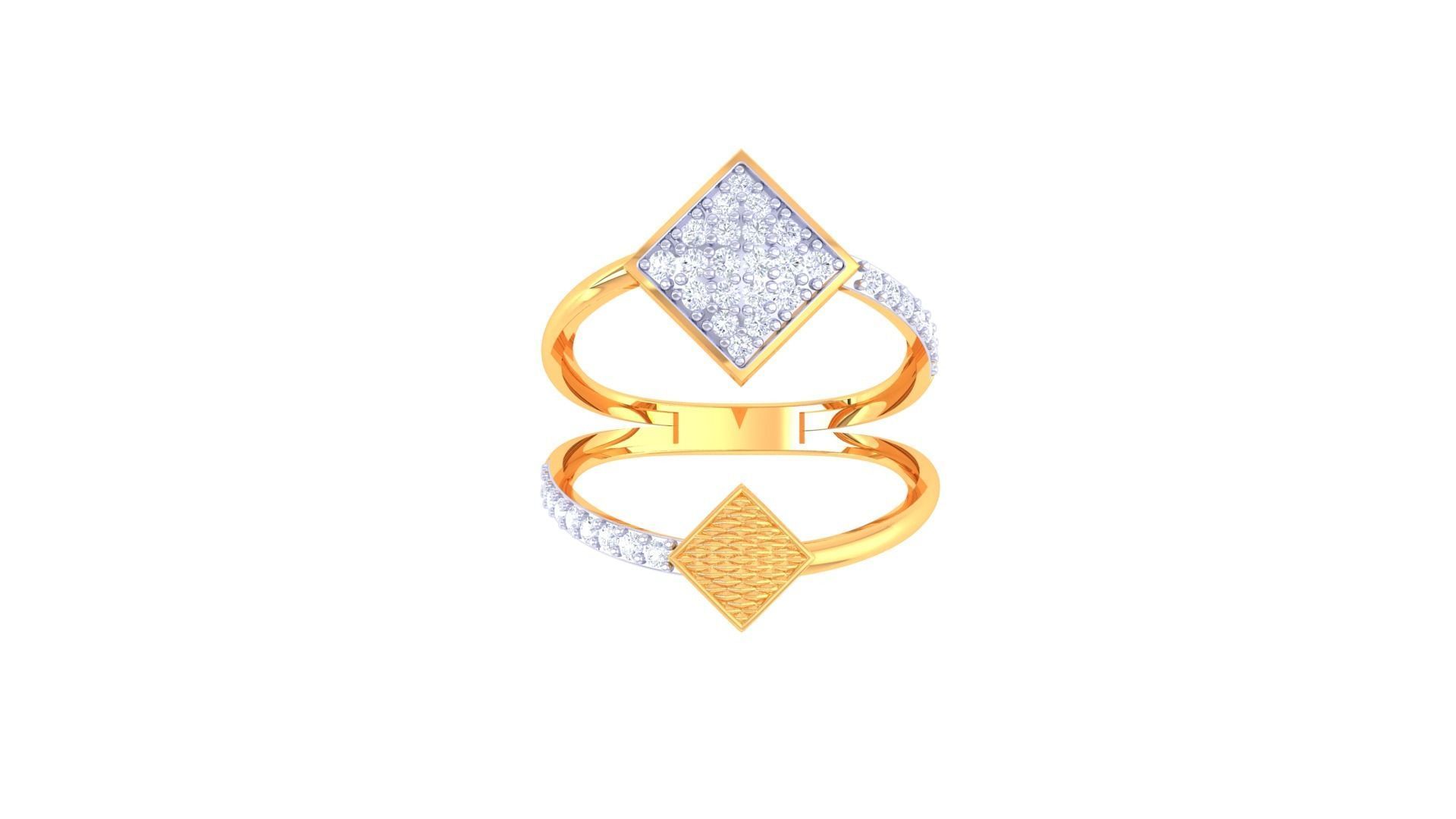 High Jewelry Diamond Cocktail Ring 3dm stl obj 3D print model_7