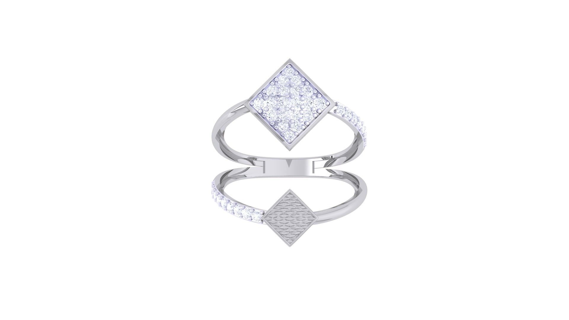 High Jewelry Diamond Cocktail Ring 3dm stl obj 3D print model_8