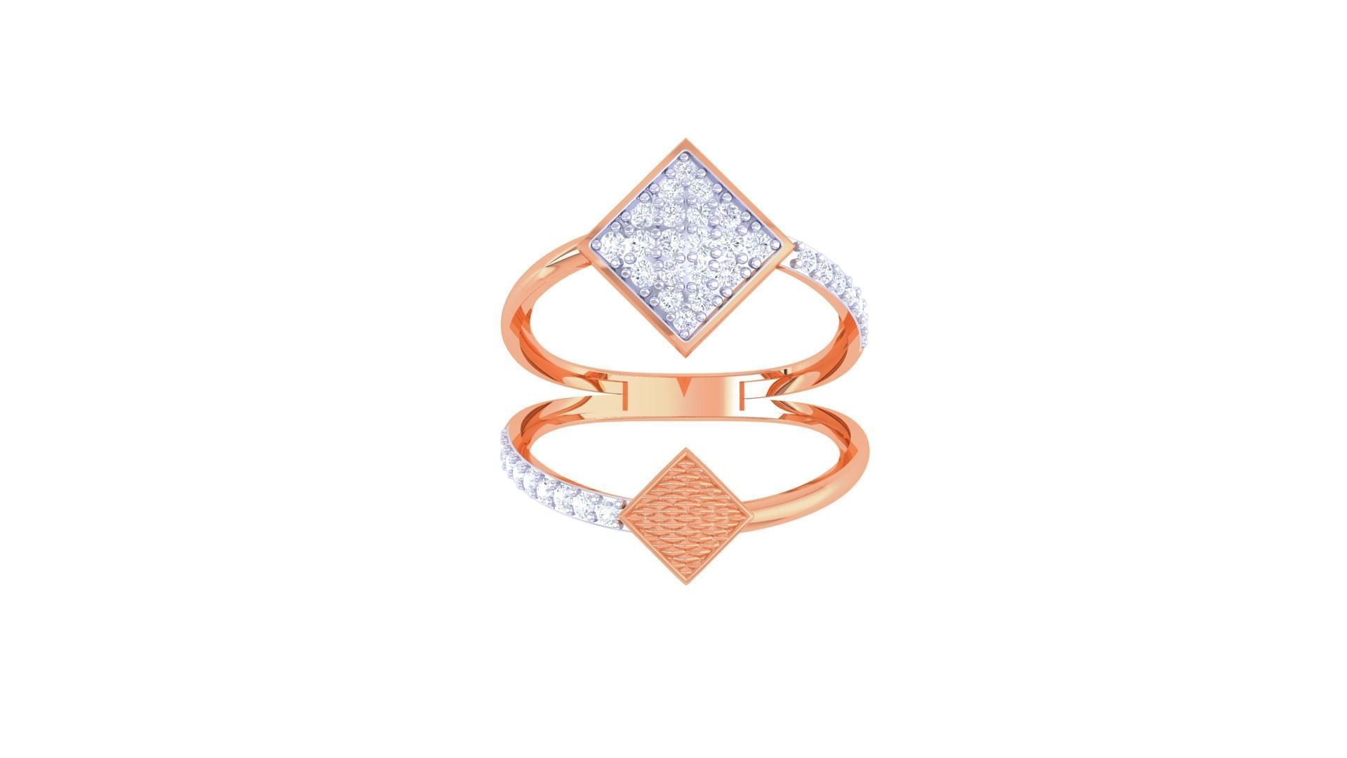 High Jewelry Diamond Cocktail Ring 3dm stl obj 3D print model_9